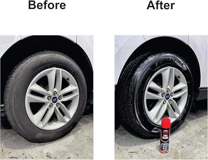 Tire Shine Spray – Long-Lasting, Hydrophobic, Non-Greasy Tire Dressing – Deep Wet Look – Safe for Cars, Trucks, Motorcycles, RVs – 18.6 fl oz