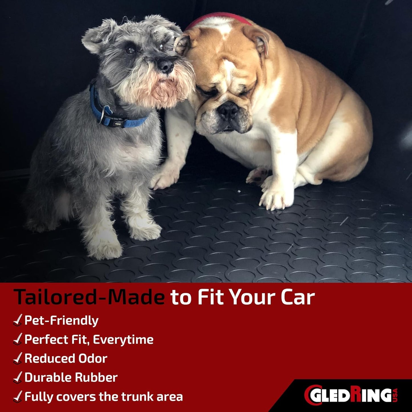 Gledring USA Custom Fit All-Weather Rubber Cargo Liner Intended for Land Rover Range Rover Velar 2017-2022, No Trimming Required, Tailored Custom Fit, Protects from Rain, Mud, & Snow