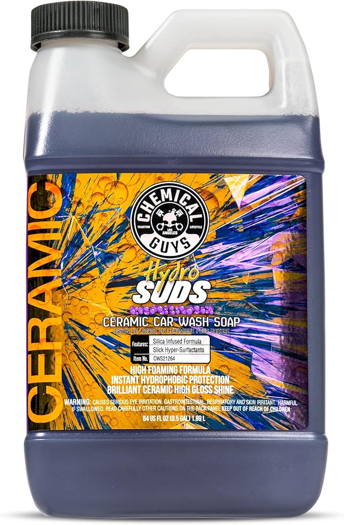 Chemical Guys CWS21264 HydroSuds Ceramic SiO2 Shine High Foaming Car Wash Soap (Works with Foam Cannons, Foam Guns or Bucket Washes) For Cars, Trucks, Motorcycles, RVs & More, 64 fl oz, Berry Scent
