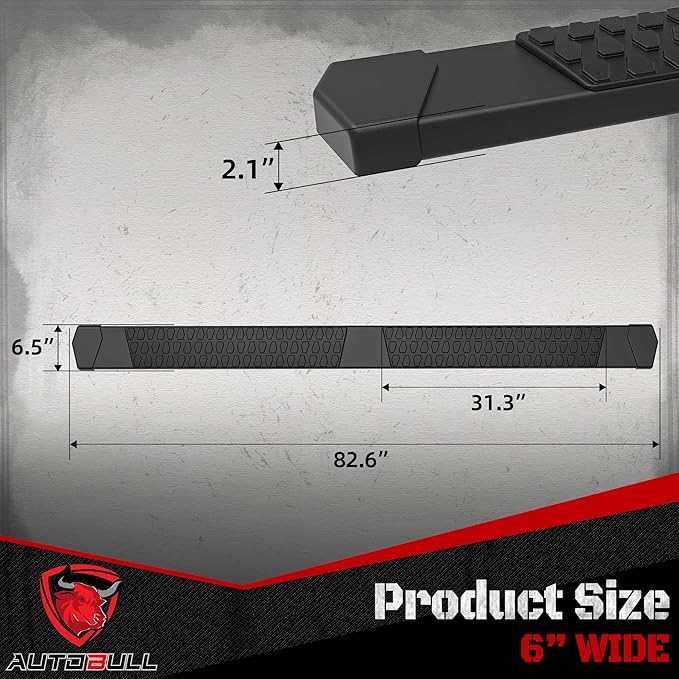 Crew Cab Running Boards Side Steps Compatible with 2019-2025 Chevy Silverado & GMC Sierra 1500 (Excl 2019 Ld/Lt), 2020-2025 2500 HD 3500 HD, Black Textured Aluminum Nerf Bars