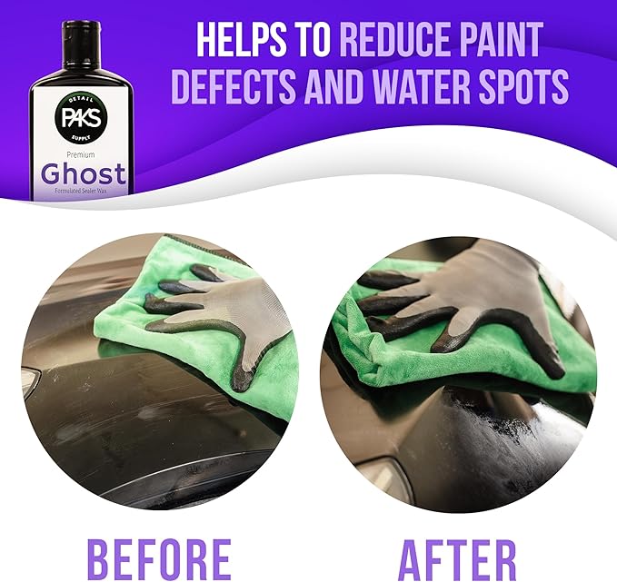 Paks Professional Grade Ghost Synthetic Sealant Auto Wax, Professional Grade Wax for Car, Long Lasting UV Protection Car Sealant Wax, 16-oz Car Paint Sealant, Finnish Enhancer Car Wax Sealant