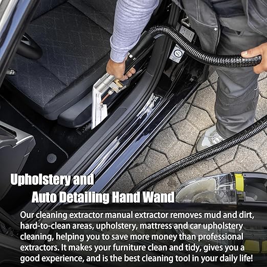 Extractors Upholstery and Auto Detailing Tool Hand Wand, Extractor Hand Tool with Clear Head for Mytee/ShopVac and Most Portable Carpet Attachments, Vacuum Hose Kits