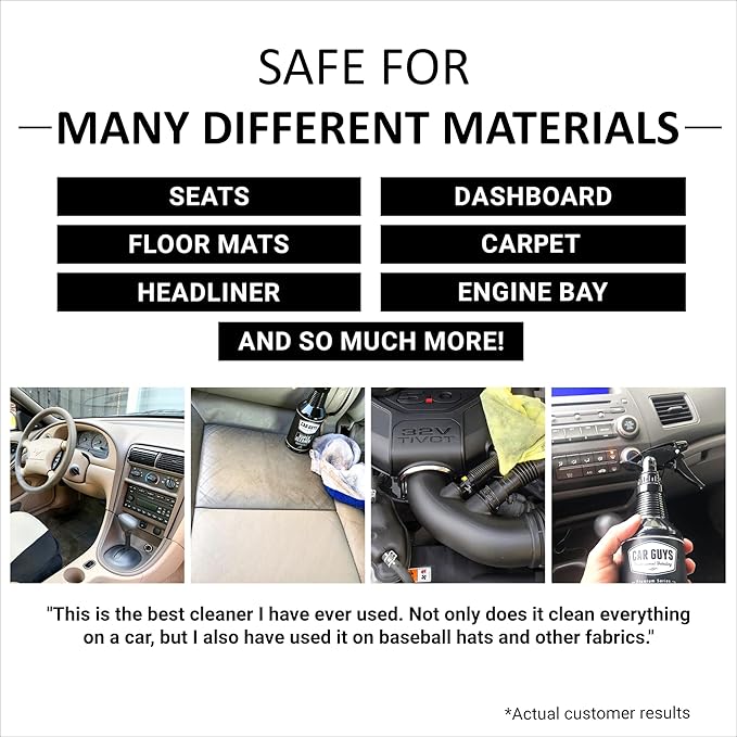 CAR GUYS Super Cleaner | Effective Car Interior Cleaner | Leather Car Seat Cleaner | Stain Remover for Carpet, Upholstery, Fabric, and Much More! | 18 Oz Kit with Microfiber Towel