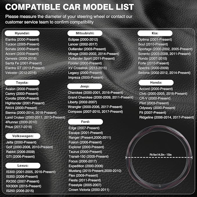 High-Grade Beige Genuine Leather Steering Wheel Cover for Men Women，Real Cowhide Leather Steering Wheel Cover for Cars,Universal 14.5-15 inch Steering Wheels