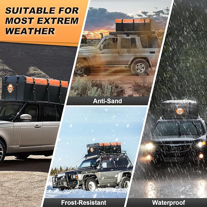 Sailnovo Rooftop Cargo Carrier 20 Cubic PVC Car Roof Cargo Carrier Waterproof Soft-Shell Includes Anti-Slip Mat, 6 Door Hooks, Car Top Carrier for Top of Vehicle with/Without Roof Rack Cross Bar