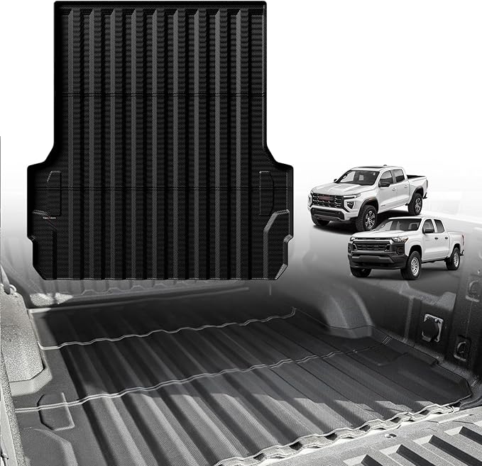 TripleAliners Truck Bed Mat Compatible with Chevy Colorado/GMC Canyon 2023 2024 2025 2026 Accessories 5FT Vehicle Perfectly Flush All Weather Protection TPE Heavy Duty Pickup Car Bed Cargo Mat