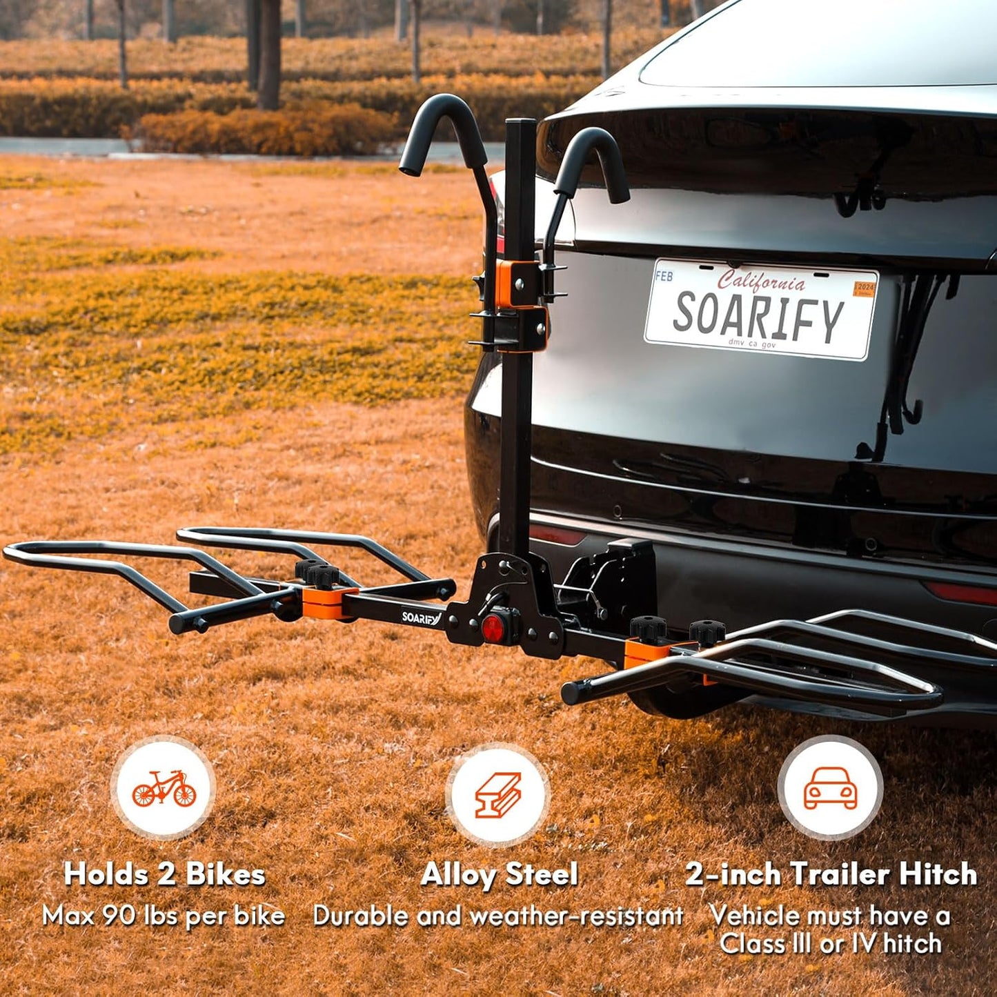 Platform 2 EBike Rack for Car Hitch Bike Rack for SUV RV Trucks Carrier Bicycle Car Racks 2-inch Receiver (Ebike Rack)