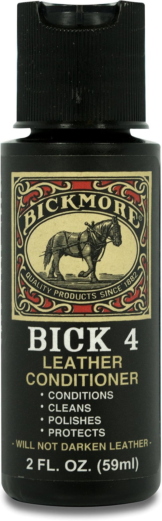 Bick 4 Leather Conditioner and Leather Cleaner 2 oz - Will Not Darken Leather - Safe of Leather Apparel, Furniture, Jackets, Shoes, Auto Interiors, Bags & All Other Leather Accessories