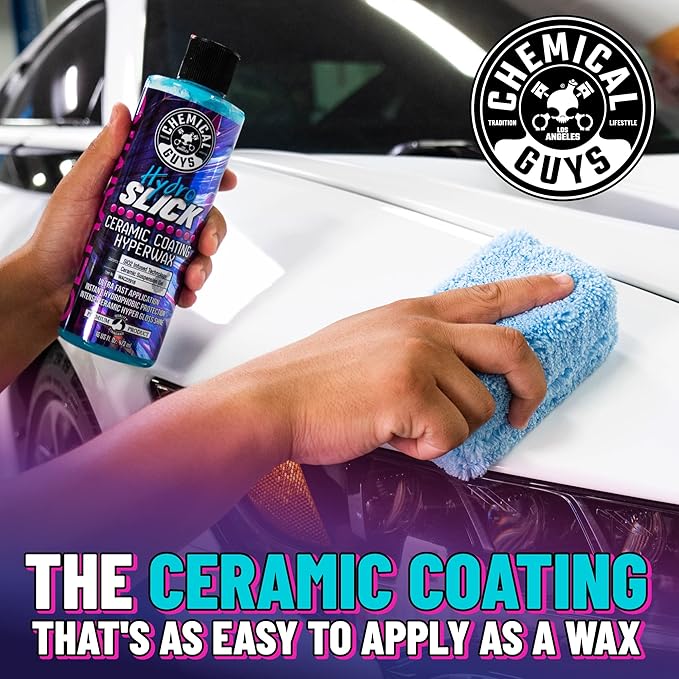 Chemical Guys HOL229 Ultimate Ceramic Coating Kit - HydroSlick HyperWax SiO2 Gel (16 fl oz) for Long-Lasting Shine & Protection, with 2 Premium Microfiber Applicators & 3 Workhorse Towels, (6 Items)