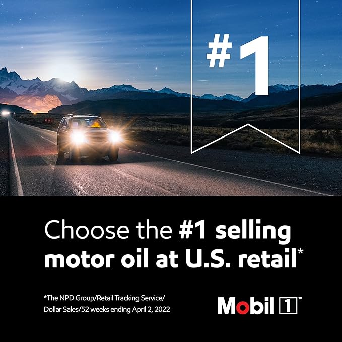 Mobil 1 Motor Oil 10W-40, 5 Quart | Full Synthetic | High Mileage | Pack of 2 | Gray