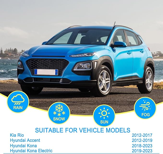 CJPPPZIW® Windshield Wipers-26 Inch+16 Inch+11 Inch Replacement for 2012-2017 Kia Rio/2018-2023 Hyundai Kona/2012-2019 Accent Wiper Blades for My Car,Quality Front and Rear Wiper Blades(Pack of 3)