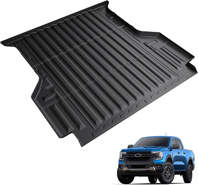 Bed Mat for Ford Ranger 2025 2024, All Weather Truck Bed Liner for 2025 Ford Ranger Accessories, 5FT 59.6'' TPE Cargo Liner Truck Mat