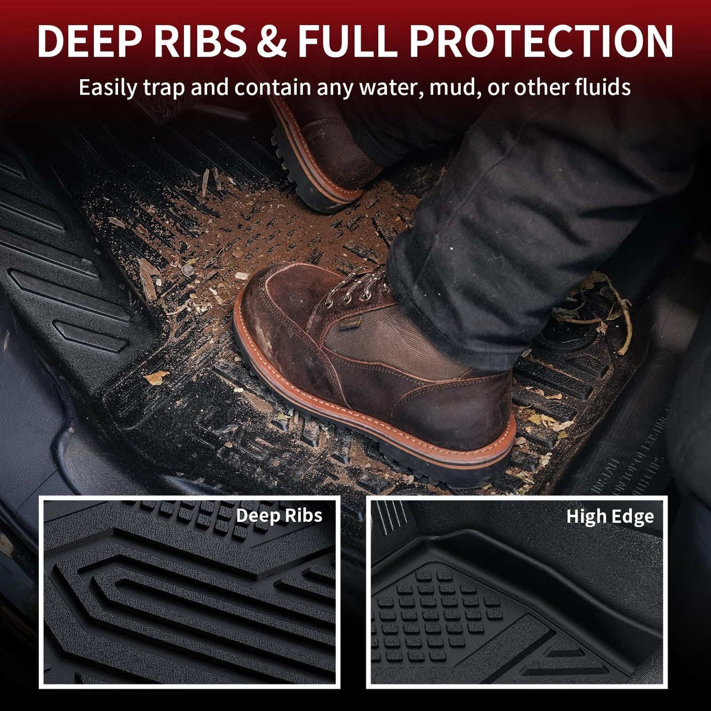 LASFIT Floor Mats & Cargo Mat Fit for Mazda CX5 2025-2017, Custom Fit TPE All Weather 2025 2024 2023 2022 2021 2020 2019 2018 2017 Floor Mats & Trunk Liner Full Set Car Mats for Mazda CX-5, Black