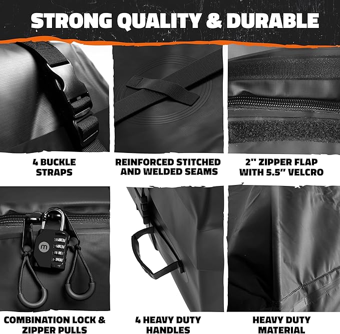 Mockins 16 Cu.Ft. Car Rooftop Cargo Carrier Bag | 45"x34"x18" Roof Bag for Car Without Rack | Car Topper Luggage Carrier Waterproof Cargo Bag for Top of Car | Vehicle Soft Shell Carriers & Accessories