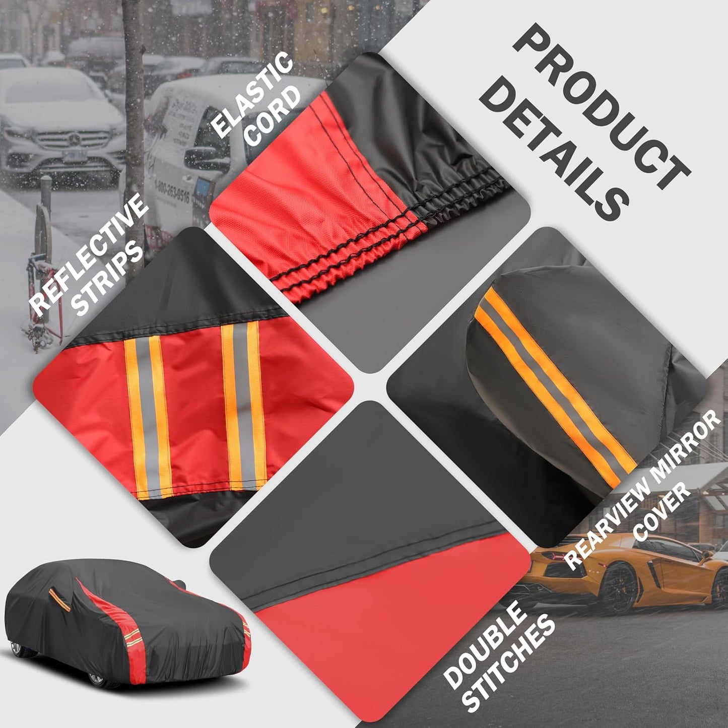 Car Cover Automobiles Waterproof All Weather for for Sports Coupe,Universal Fit Mazda Miata/MX-5, BMW Z3, Honda S2000, Chrysler Crossfire, Saturn Sky, Pontiac Solstice etc.(See Size Chart)