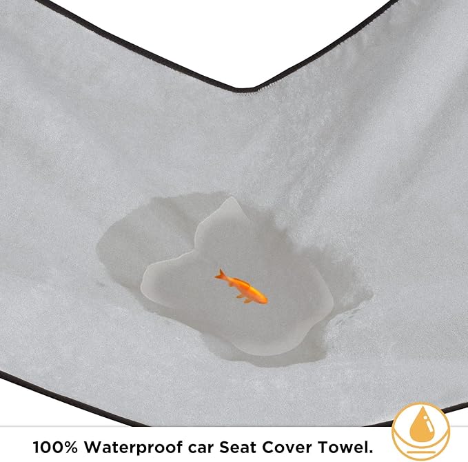 Waterproof Seat Cover Towel, 2PCS Premium Sweat Carseat Protector, Perfect for Universal Anti-Slip Car Truck SUV Seat, Great for Surfing Yoga Gym Workout, Gray