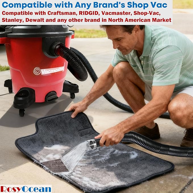 Universal Compatible with All Shop Vacs Extractor Attachment with 2-1/2" & 1-7/8" & 1-1/4" Adapters Auto Detailing Vacuum Cleaner Extraction Accessories for Upholstery & Carpet Cleaning