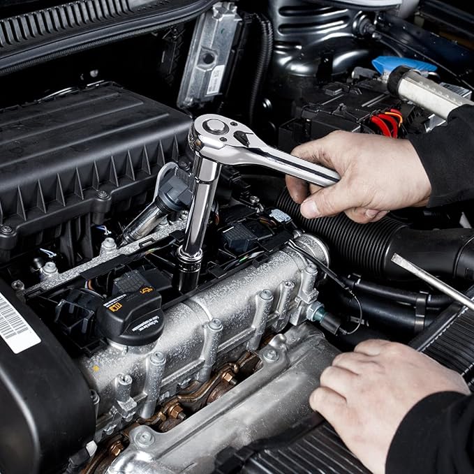 VEVOR Mechanics Tool Set and Socket Set, 1/4" and 3/8" Drive Deep and Standard Sockets, 145 Pcs SAE and Metric Mechanic Tool Kit with Bits, Combination Wrench, Hex Wrenches, Accessories, Storage Case