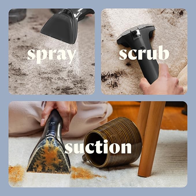 BISSELL Little Green Mini Portable Carpet and Upholstery Deep Cleaner, Car/Auto Detailer, with HydroRinse Self-Cleaning Tool and 4" Tough Stain Tool, Limited Edition Color Lake, 4075F