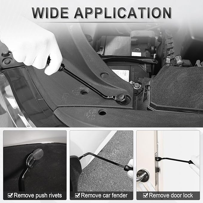 LivTee 5 pcs Auto Trim Removal Tool Kit, No Scratch Plastic Pry Tool Kit - Interior Door Panel Clip Fastener Removal Set for Vehicle Dash Radio Audio Installer (Black)