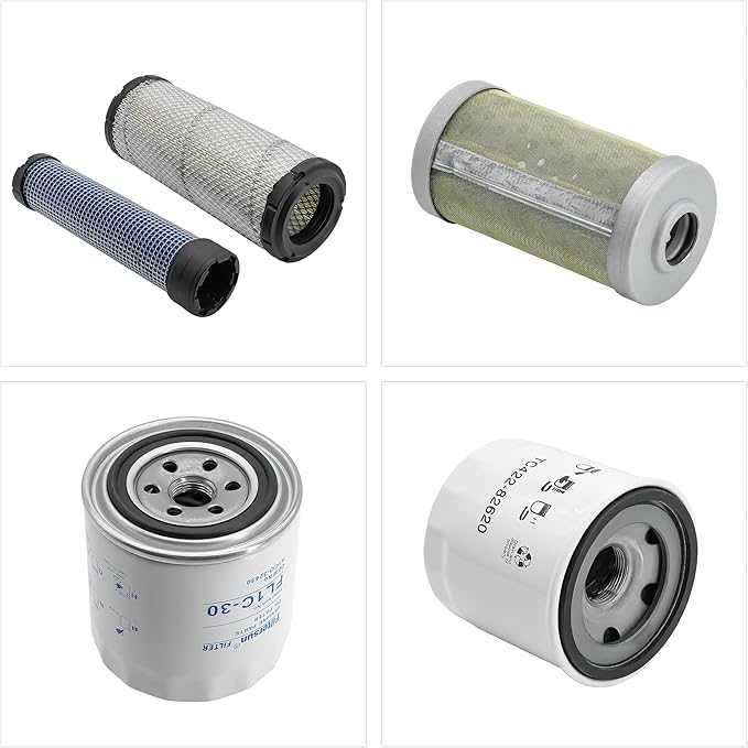 Filter Kit TC620-93230 HH164-32430 TC422-82620 1J800-43170 1G311-43380 Compatible with Kubota L3301 & L3901 w/D1803 Engine