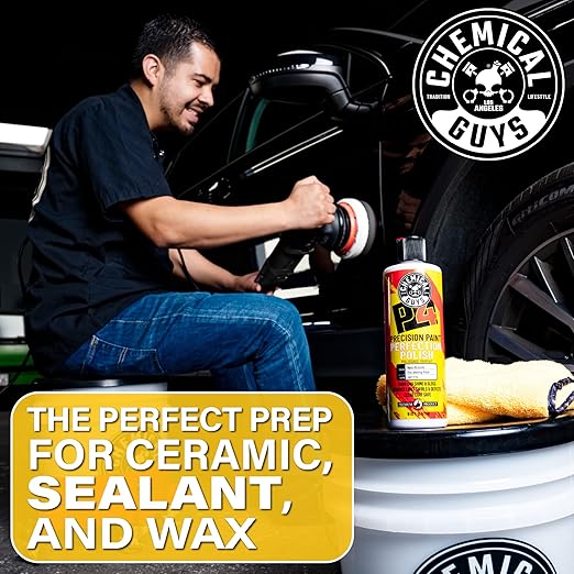 Chemical Guys P4 Precision Paint Perfection Polish - Scratch & Swirl Remover for Cars, Trucks, SUVs & Motorcycles, Fixes Paint Imperfections & Towel Marks, Restores Gloss & Clarity, 16 oz
