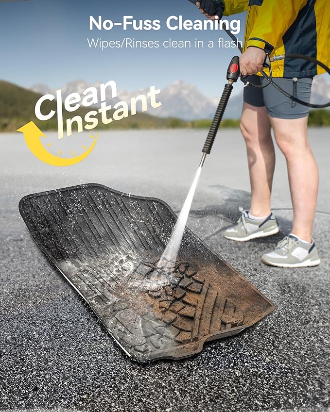 3W Floor Mats & Cargo Liner Custom Fit for Jeep Wrangler 4XE 2021-2024 2025 (Non JL/JK), All Weather TPE Rubber Heavy Duty Car Liner Trunk Mat Wrangler 4XE Accessories (Hybrid & 4 Door with Subwoofer)