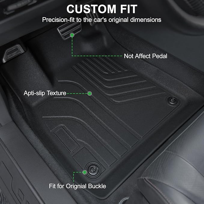 Floor Mats for 2023-2025 2026 Honda Accord (Include Hybrid), TPE All Weather Protection Front Rear 2 Row Interior Car Floor Liners Door Sill Guards for Honda Accord Hybrid Accessories