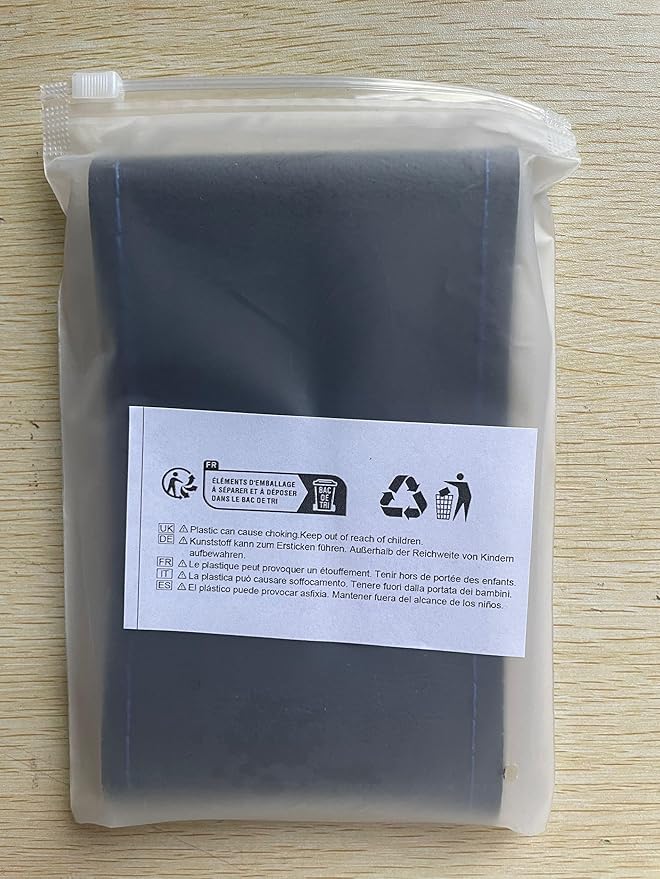 Onerbuy Universal Leather Car Steering Wheel Stitch On Wrap Cover DIY Sewing Breathable and Anti Slip, 15-Inch (Black with Blue)