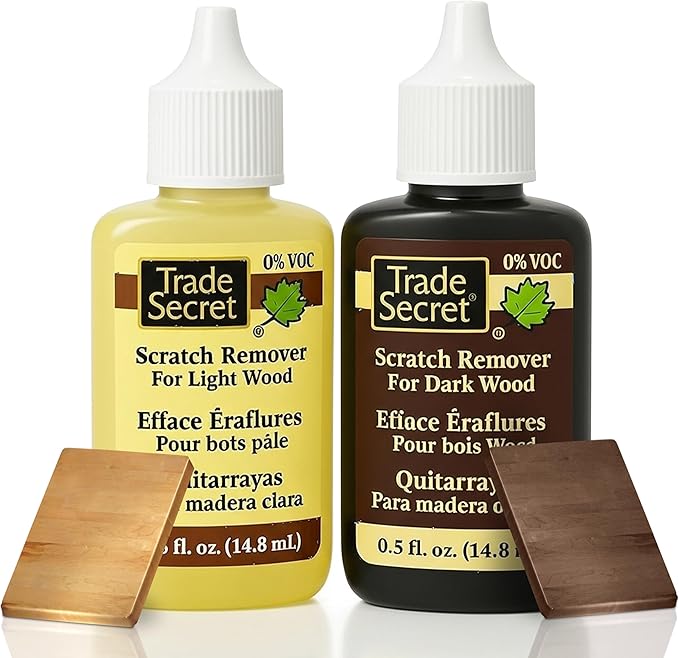 Trade Secret Scratch Remover Mini Pro Set (2x 0.5 oz), Restore & Conceal Small Scratches on Dark & Light Wood Furniture and Flooring – Coconut Oil-Based Formula