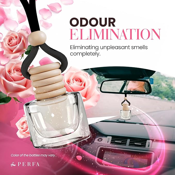 Car Air Fresheners for Women - Floral Fragrance Pack of 2 Long Lasting Car Air Freshener | Odor Eliminator Car Perfume Diffuser with Essential Oils | Automotive Air Freshener Vent Clip by Perfa