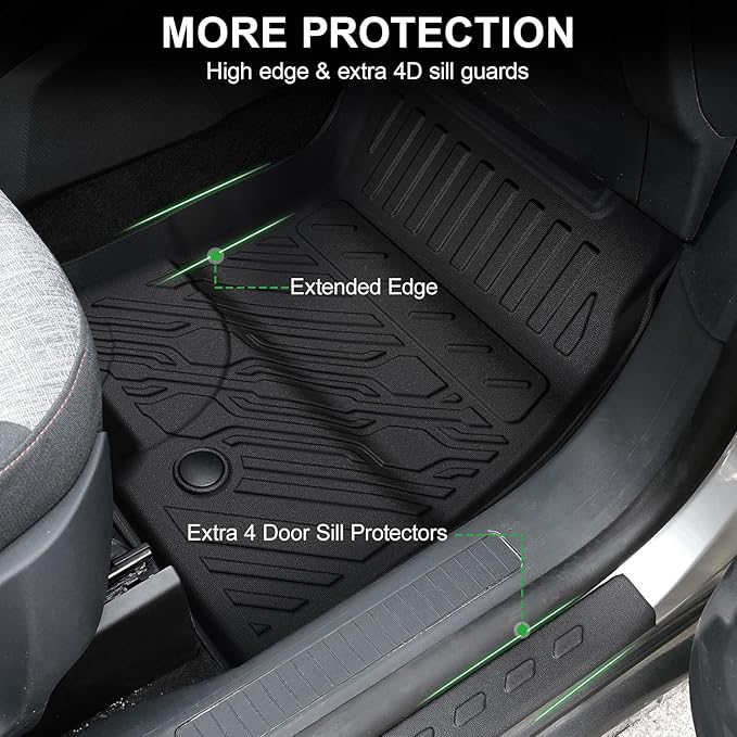 Floor Mats for 2022-2026 Ford Maverick (Only Hybrid Models), TPE All Weather Protection Interior Car Floor Liners Door Sill Guards for 2025 Maverick Hybrid Accessories