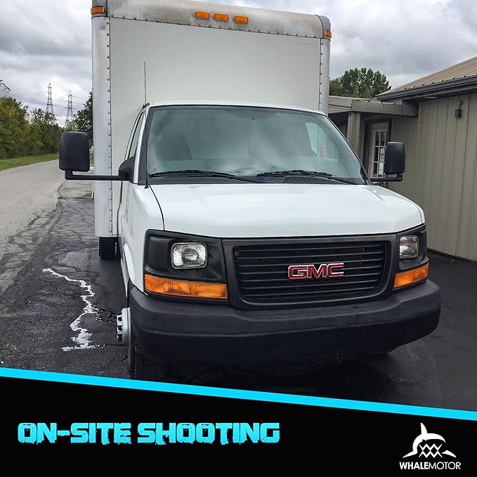 Tow Mirrors Compatible with Chevy Express GMC Savana 2003-2019 1500 2500 3500, Manual Folding Towing Van Side Mirrors Replacement, Set of Left&Right Side