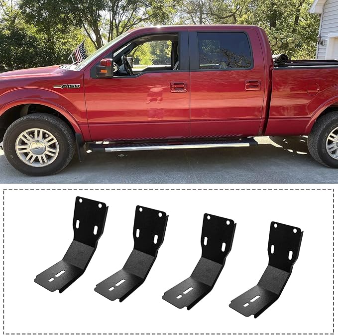 COMNOVA OE Style 6 Inch Side Running Boards Nerf Bars Side Steps Side Bars Fit 1999-2016 Ford F250 F350 Super Duty Extended Cab Pickup 3/4 Size Rear Doors.
