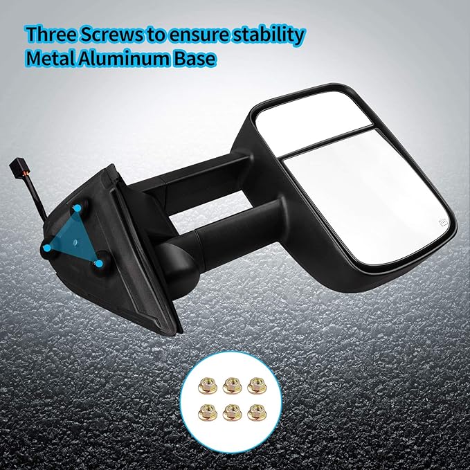 AUTOSAVER88 Towing Mirrors Compatible with 1999-2002 Chevy Silverado GMC Sierra 1500 2500 3500, Power Heated Telescoping Tow Mirrors Pair Set