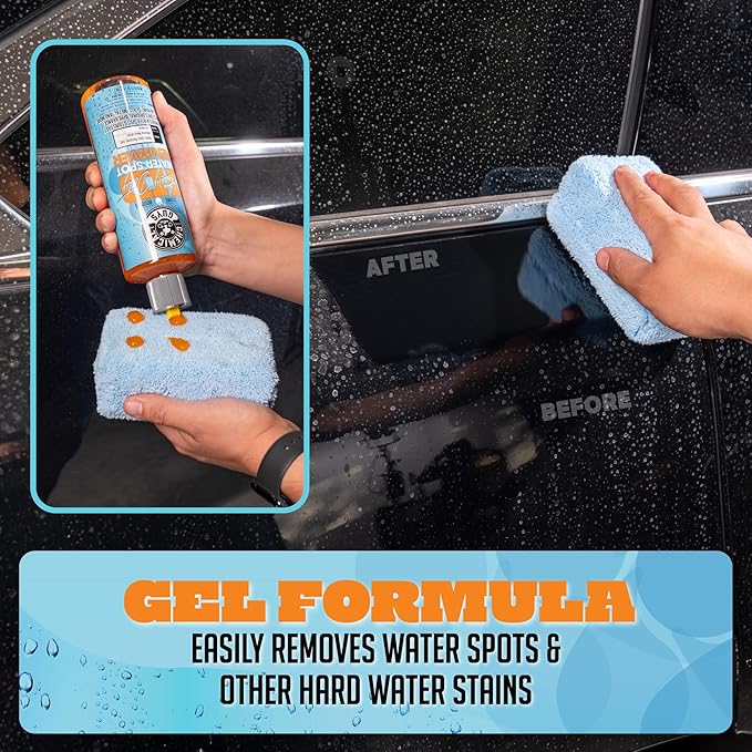 Chemical Guys Heavy Duty Water Spot Remover Gel for Paint, Glass, and Metal - Safely Removes Mineral Stains and Water Marks from Cars, Trucks, Motorcycles, RVs, and More - 16 oz
