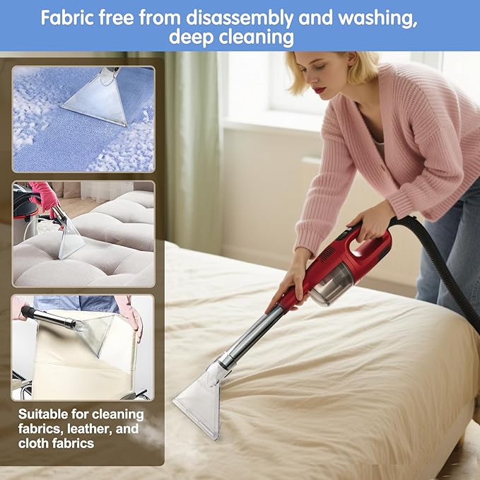 Universal Clear Vacuum Extraction Accessory Compatible with All Shop Vac Extractor with 1-7/8", 1-1/4" Adapters Wet Dry Vacuum Cleaner Attachments for Upholstery Carpet Cleaning Car Detailing