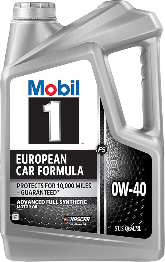 Mobil 1 Full Synthetic Motor Oil, 0W-40 | European Car Formula | 5 Quart | Pack of 2