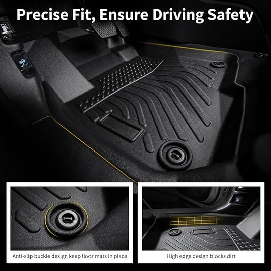 Floor Mats & Cargo Liner for Toyota Camry 2007-2011, All Weather Automotive TPE Floor Liners Set Waterproof Accessories Black