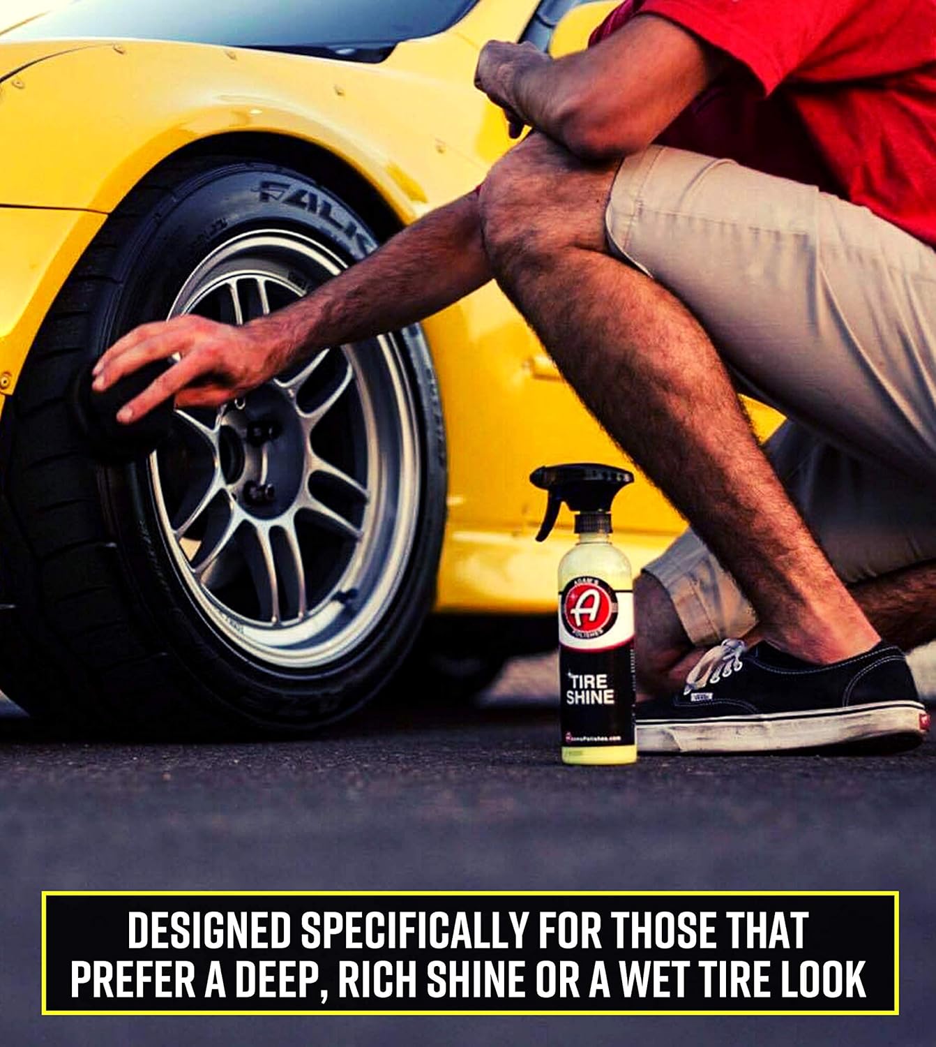 Adam's SiO2 Infused Tire Shine Plus 16oz - Achieve a Lustrous, Dark, Long Lasting Shine - Non-Greasy and No Sling Formulation Infused with SiO2 for Increased a Longer, Durable Shine (Refill Kit)