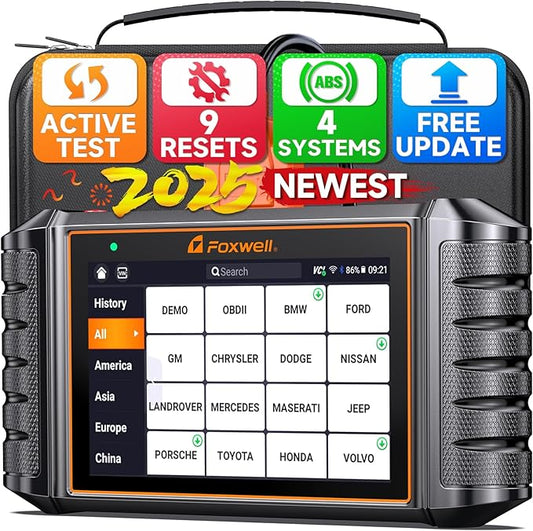FOXWELL NT716 Bidirectional OBD2 Scanner – ABS, Airbag, Transmission, Engine Scanner with 9 Service Resets Including ABS Bleeding Oil Light, EPB, BMS, DPF, Throttle Relearn, Orange