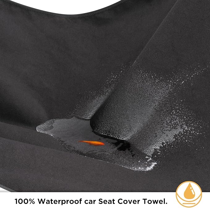 Waterproof Seat Cover Towel, 2PCS Premium Sweat Carseat Protector, Perfect for Universal Anti-Slip Car Truck SUV Seat, Great for Surfing Yoga Gym Workout, Black