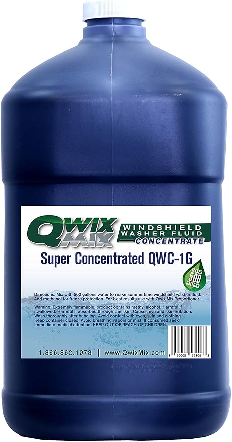 Windshield Washer Fluid Concentrate, 1 Gallon Makes 500 Gallons - 100% Biodegradable Grime & Dirt Remover, Superior Commercial Grade Glass Cleaner, Single…