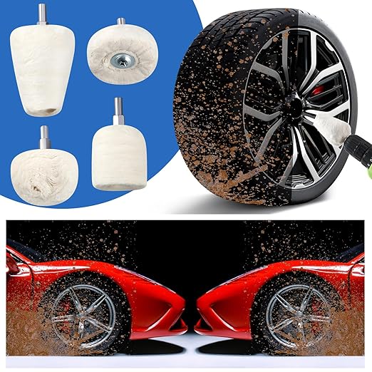 Liliful 14 Pcs 8" Airway Polishing Wheel Kit in Diameter 5/8", Metal Aluminum Buffing Wheel and Polishing Compound and Buffing Drill and Rake Pad for Angle Grinder Mirror Metal Finish(Bright Color)