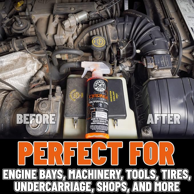 Chemical Guys Signature Series Orange Degreaser – Heavy Duty All Purpose Cleaner for Engines, Tires and Undercarriages – Professional Strength Formula Breaks Down Grease, Oil and Grime, 128 oz