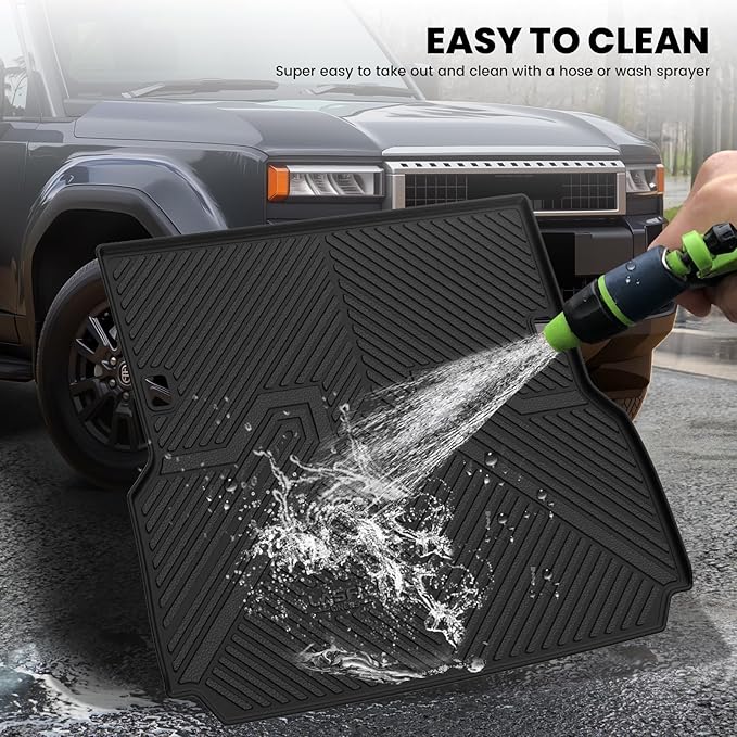 LASFIT Cargo Mat & Seatback Mat for Toyota Land Cruiser/for Lexus GX550 5-Seat 2024-2026, Custom Fit All-Weather TPE Rubber Backrest & Trunk Mats for Land Cruiser Accessories, Easy to Clean, Black