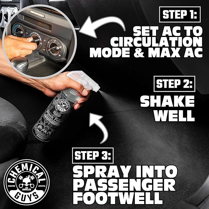 Chemical Guys New Car Smell Premium Air Freshener & Odor Eliminator - Fresh Interior Scent Spray for Cars, Trucks, SUVs, RVs, and Motorcycles - Use in Home, Office, or Garage, 16 oz Bottle