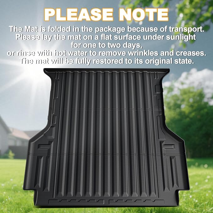 Bed Mat for Ford Ranger 2025 2024, All Weather Truck Bed Liner for 2025 Ford Ranger Accessories, 5FT 59.6'' TPE Cargo Liner Truck Mat