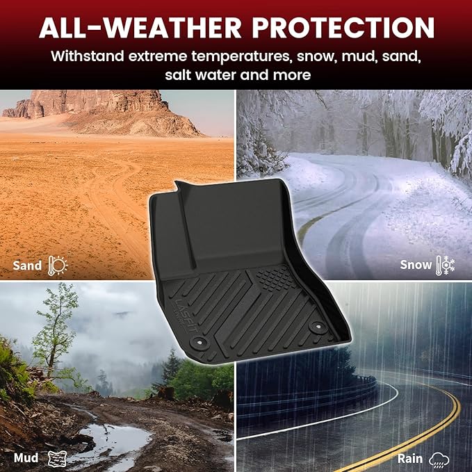 LASFIT Floor Mats & Cargo Liner for Chevrolet Malibu 2016-2025 Car Mats (Not Fit Hybrid), All Weather TPE Custom Fit Floor Mats for Cars, 1st and 2nd Row Car Floor Mats for Malibu Accessories Black