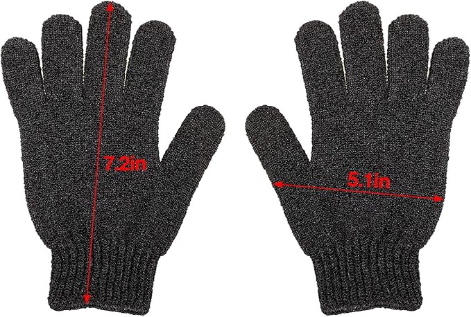 10Pairs Exfoliating Gloves - Premium Black Double Sided Scrub Wash Mitt for Bath or Shower - Luxury Spa Exfoliation Accessories for Beauty Spa Dead Skin Cell Remover, Suitable for Men and Women